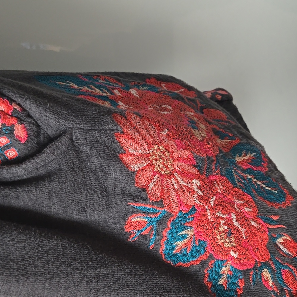 J.JILL EMBROIDERED GRAY CARDIGAN. SZ 4X - Picture 3 of 5